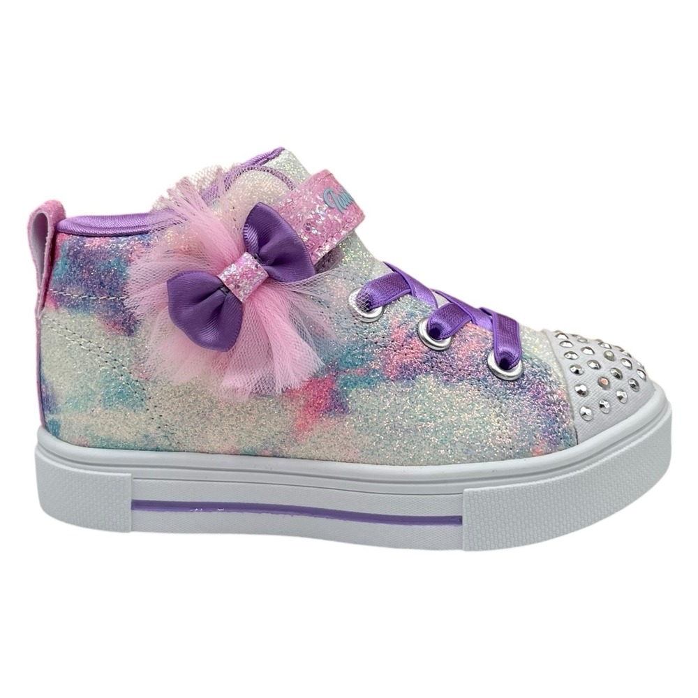 Skechers Twinkle Sparks Toddler Girls Slip-on Shoes Size 8 Lavender Purple Pink - Picture 2 of 13